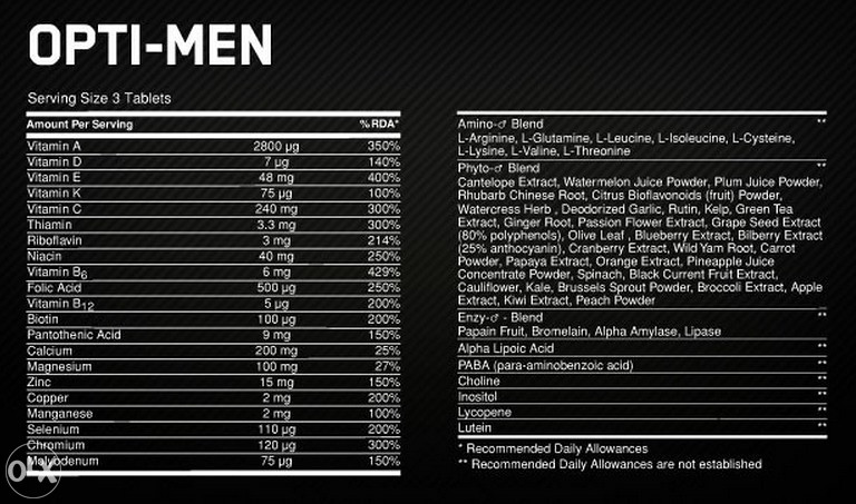 Optimum Nutrition Opti - Men 90 caps