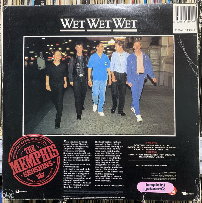 LP Wet Wet Wet ‎- The Memphis Sessions
