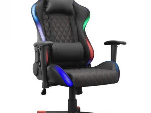 White Shark Thunderbolt Gaming Stolica RGB Crna