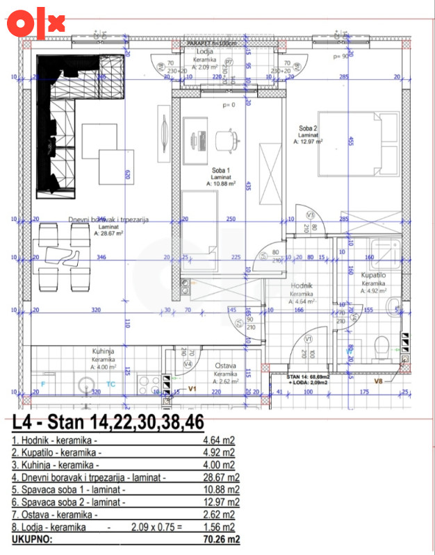 POVOLJNO - Stan 70 m2, u Lazarevu kod TC Bingo 2
