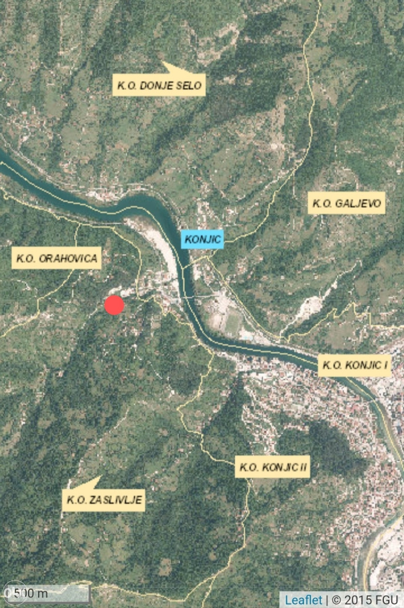 Zemljište 876m2 sa kamenom kućom Drecelj-Konjic