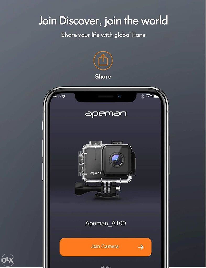 APEMAN A100 akcijska akciona kamera, 4K / 50FPS Touch screen