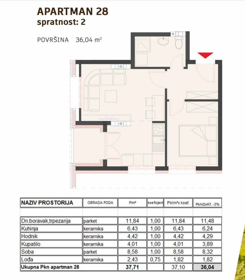 Apartman sa spavacom sobom/ Ravna planina/ 36m2 13