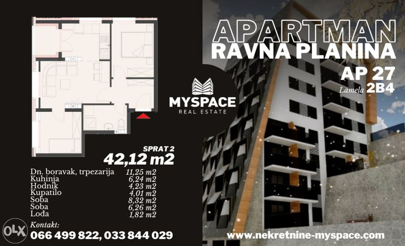 Apartman sa dvije spavace sobe/ Ravna planina/ 42m2 4