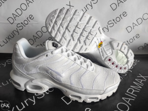 Nike Air Max TuNed Plus Triple White AJ2029 100 Leather