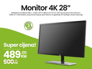 AOC Monitor 28" 4K TN 1ms LED U2879VF - AKCIJA