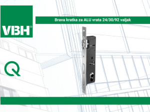 Brava kratka za ALU vrata 24/30/92 valjak