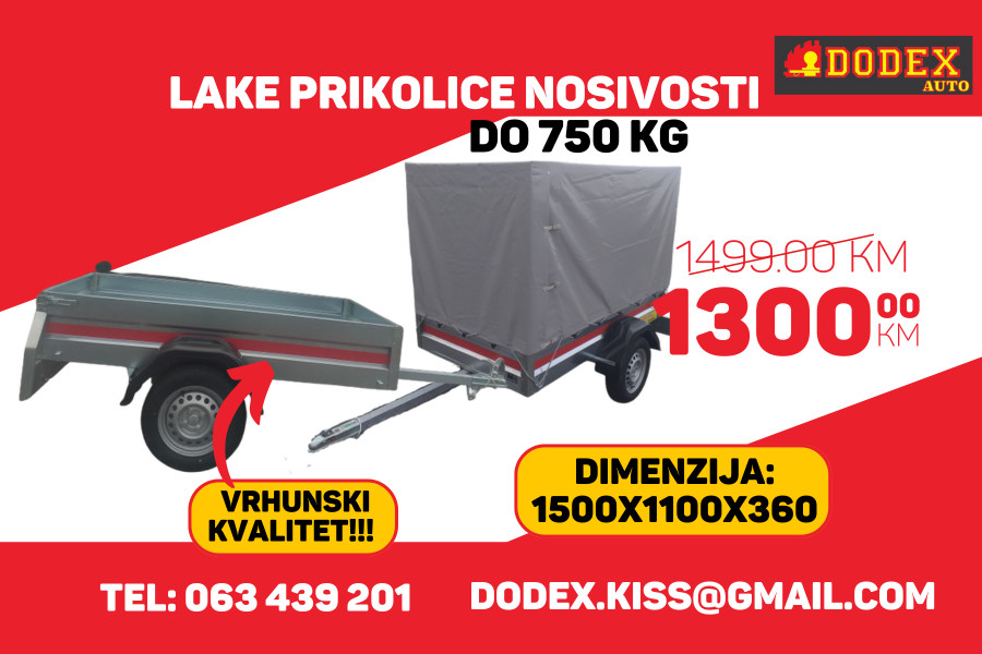 AUTO PRIKOLICA DO 750 KG 1500x1100x360 MM DODEX