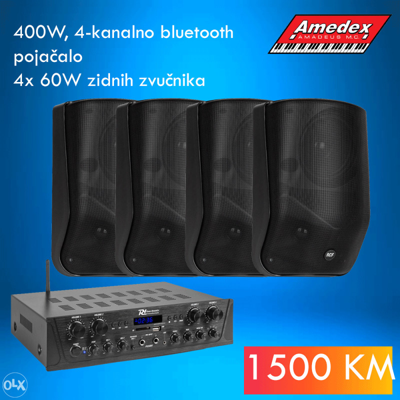 Mini Razglasi OZVUČENJE / RAZGLAS za kafiće (Pojačalo + zvučnici) - Razglasi - OLX.ba