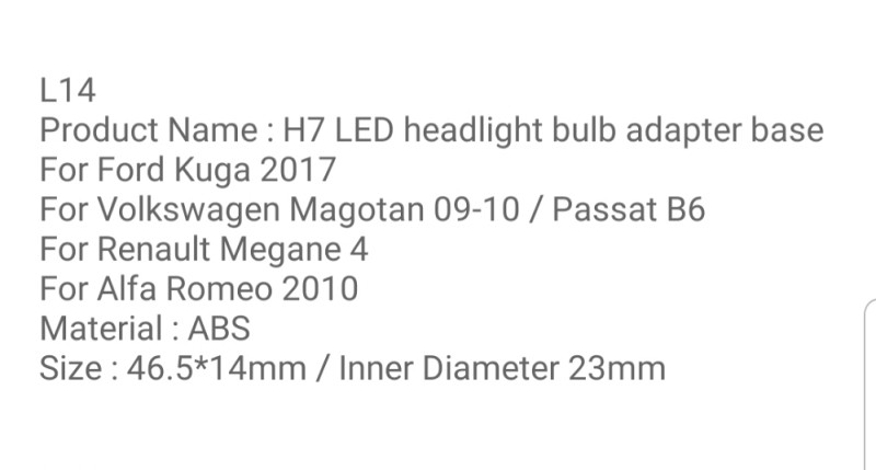 Adapteri nosači LED XENON ksenon H7 sijalice Passat 6