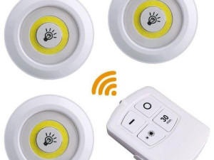 3x led lampa, bežična s daljinskim upravljačem