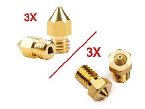 3x MK8 V6 nozzle dizna mlaznica 3D 0.4 0.6 0.8 1.75