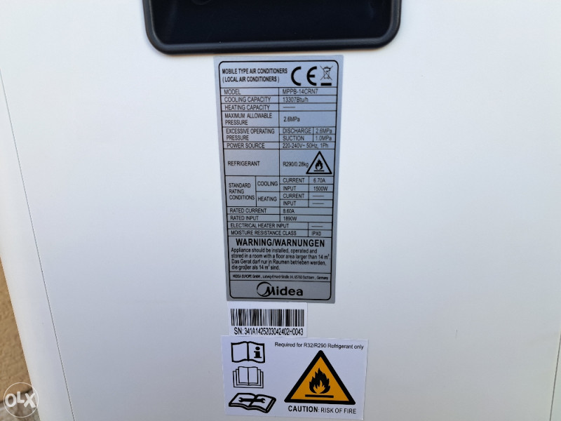 Mobilna Klima Midea 3.9kw 1500w 13307 Btu/h Profi