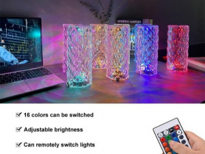 LLED LAMPA RGB KRISTALNA STOLNA NA DODIR
