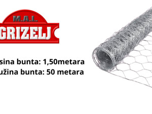 MREŽA MREŽE ŽICA KOKA OGRADA POCINČANA Hexanet 1,5m 50metara