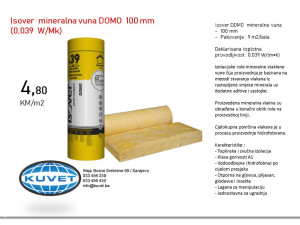 Isover DOMO - 100 mm, staklena vuna u rolni (0,039W/mK)
