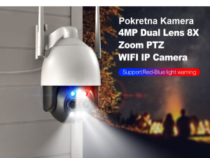 WiFi PTZ  Dual Kamera Pokretna 4MPx, Motion Det.