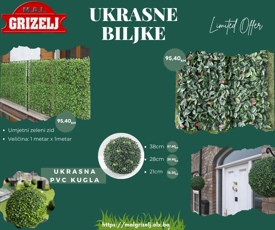 UMJETNO CVIJECE UKRASNA KUGLA 21-28-38-55cm