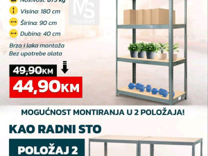Profesionalna metalna polica 180x90x40 cm 875 kg