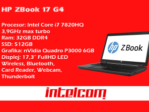 Laptop HP ZBook 17 G4 Workstation Core i7 7th gen.