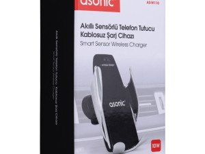 DRŽAČ MOBITELA ZA AUTO SA BEŽIČNIM PUNJAČEM CRNI