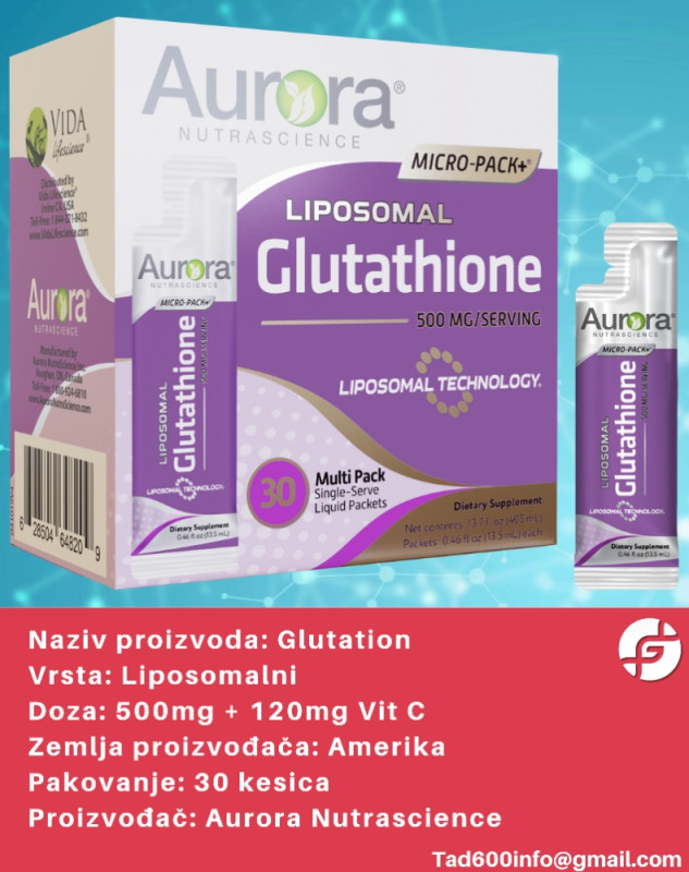 LIPOSOMALNI GLUTATION 500MG 30 PAKOVANJA TAD 600 TATIONIL 600 - Ostalo -  OLX.ba
