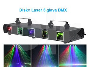 Disko Laser 5 glava  Crvena ,Zuto,Zelena, Lila plava DM