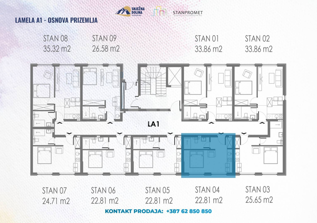 Studio apartman od 22.81m2 Snježna Dolina Jahorina 4