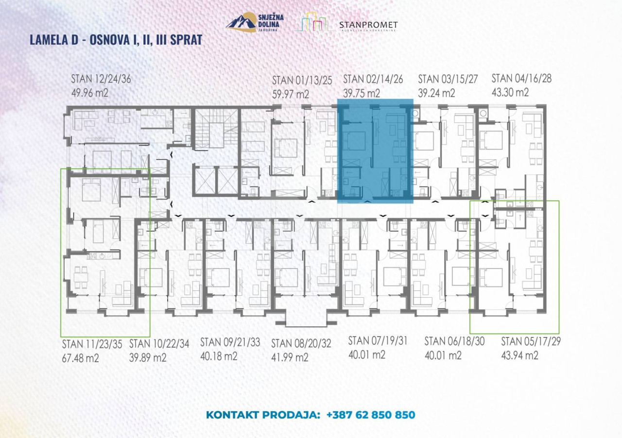 Dvosoban apartman od 39.75m2 Jahorina Snježna Dolina 4