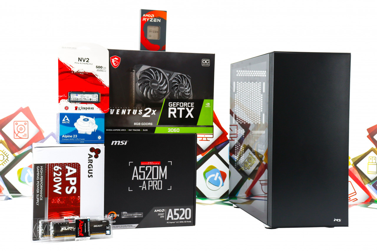 Gaming PC Armor V50002b; R5 3600; RTX 3060 SNIŽENO! Desktop Računari