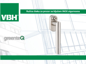 Ručica šteka za prozor sa ključem INOX sigurnosna