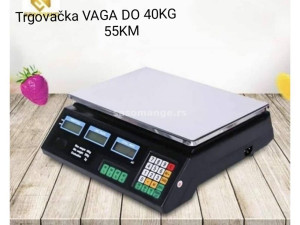 Trgovačka vaga do 40kg 2 displeja punjač