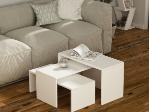 Set stolova Kant bijela/hrast