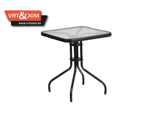 Vrtni / Baštenski sto 60x60 - Kvadratni METAL - STAKLO