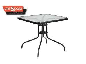 Vrtni / Baštenski sto 80x80 - Kvadratni METAL - STAKLO