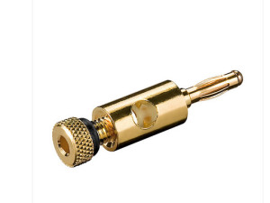 Banana utikac sa navojem 4mm crna zvucnik 012077