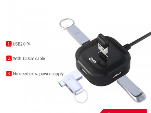 DM CHB034 USB 2.0 Hub 4 Port 480Mbps