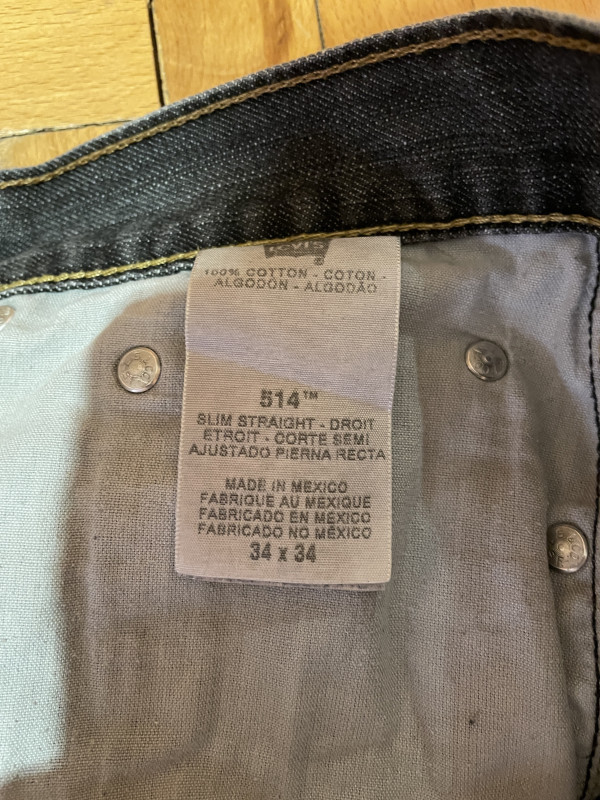 Pantalon Levi's 514 Baggy Workwear - Taille W32 L34 - Gris Streetwear - Occasion Bon état