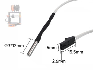 Prusa MK3 MK3S heatblock thermistor grijac 24V 40W