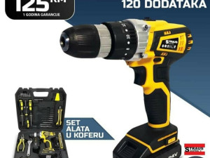 Aku busilica odvijac Straus sa 120 dodataka