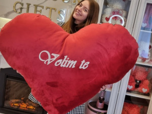 Veliko plisano srce volim te 1.2m crveno