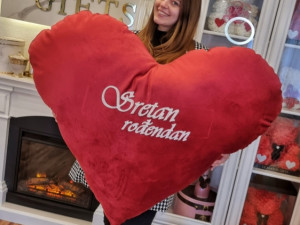 Veliko plisano srce sretan rođendan 1.2m crveno