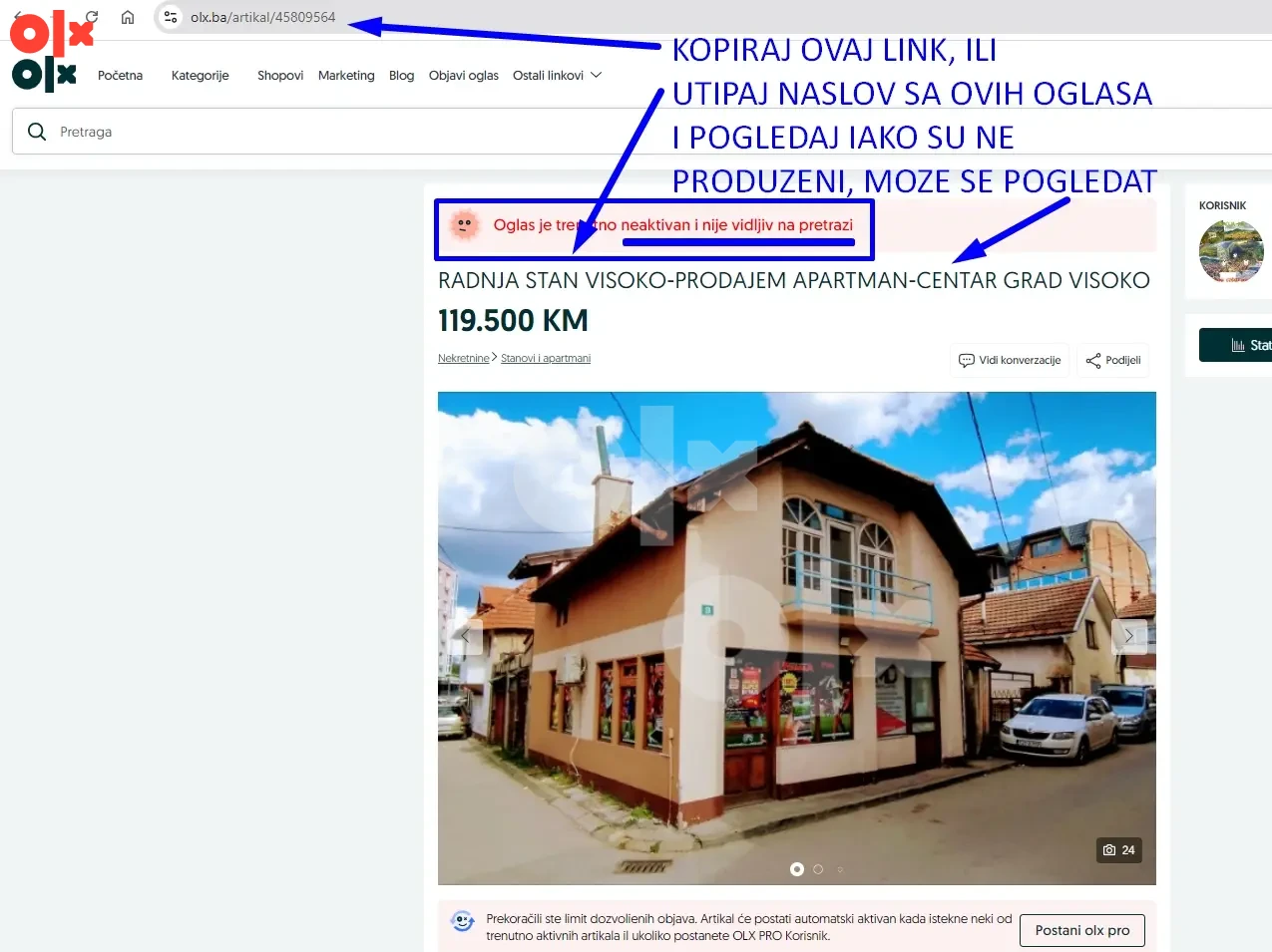 APARTMAN-RADNJA-STAN 22 m2-PRODAJEM-CENTAR GRAD VISOKO 3