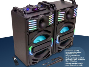ZVUCNIK Snažan zvučni sistem sa DJ funkcijama i LED