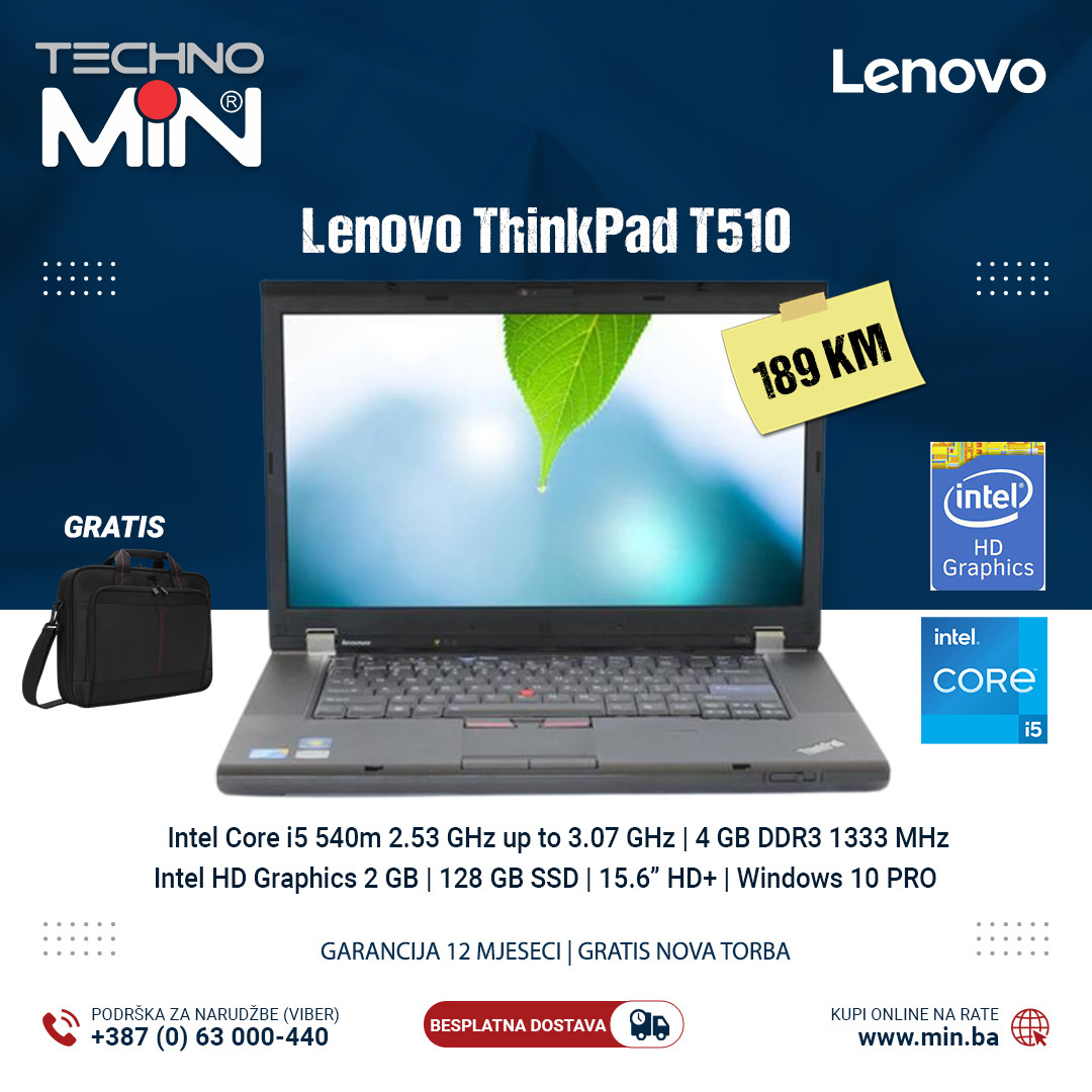 Lenovo ThinkPad T510 15 6 HD i5 540m 2 53 4 128 Laptopi OLX ba lenovo-thinkpad-t510-15-6-hd-i5-540m-2-53-4-128-laptopi-olx-ba