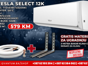 KLIMA TESLA 12KA INVERTER SELECT -20 WiFi SA MATERIJALOM