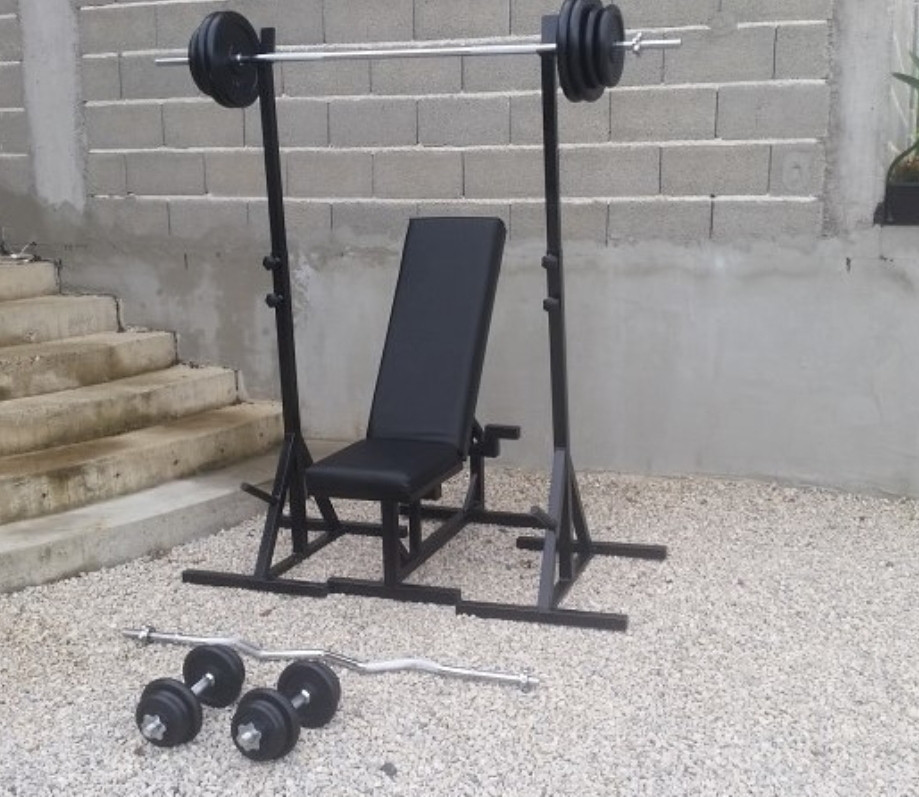 KOMPLET TERETANA - SPRAVE ŠIPKE KLUPE LAT 185KG TEGOVA
