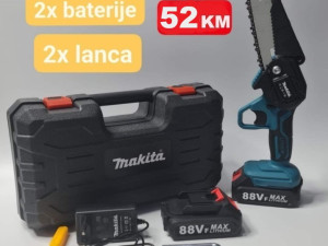 Aku motorna pila MAKITA - 2 Lanca, 2 Mača, 2 Baterije 98v