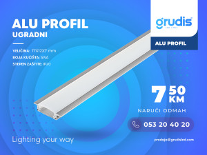 ALU PROFIL UGRADNI LED TRAKA