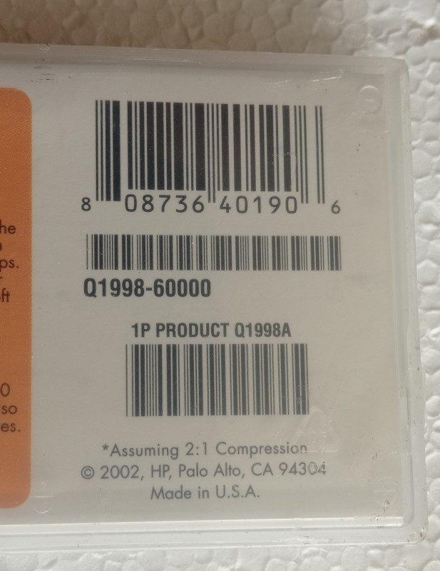 HP AIT-2 Data Cartridge Q1998A 1000GB Made in USA